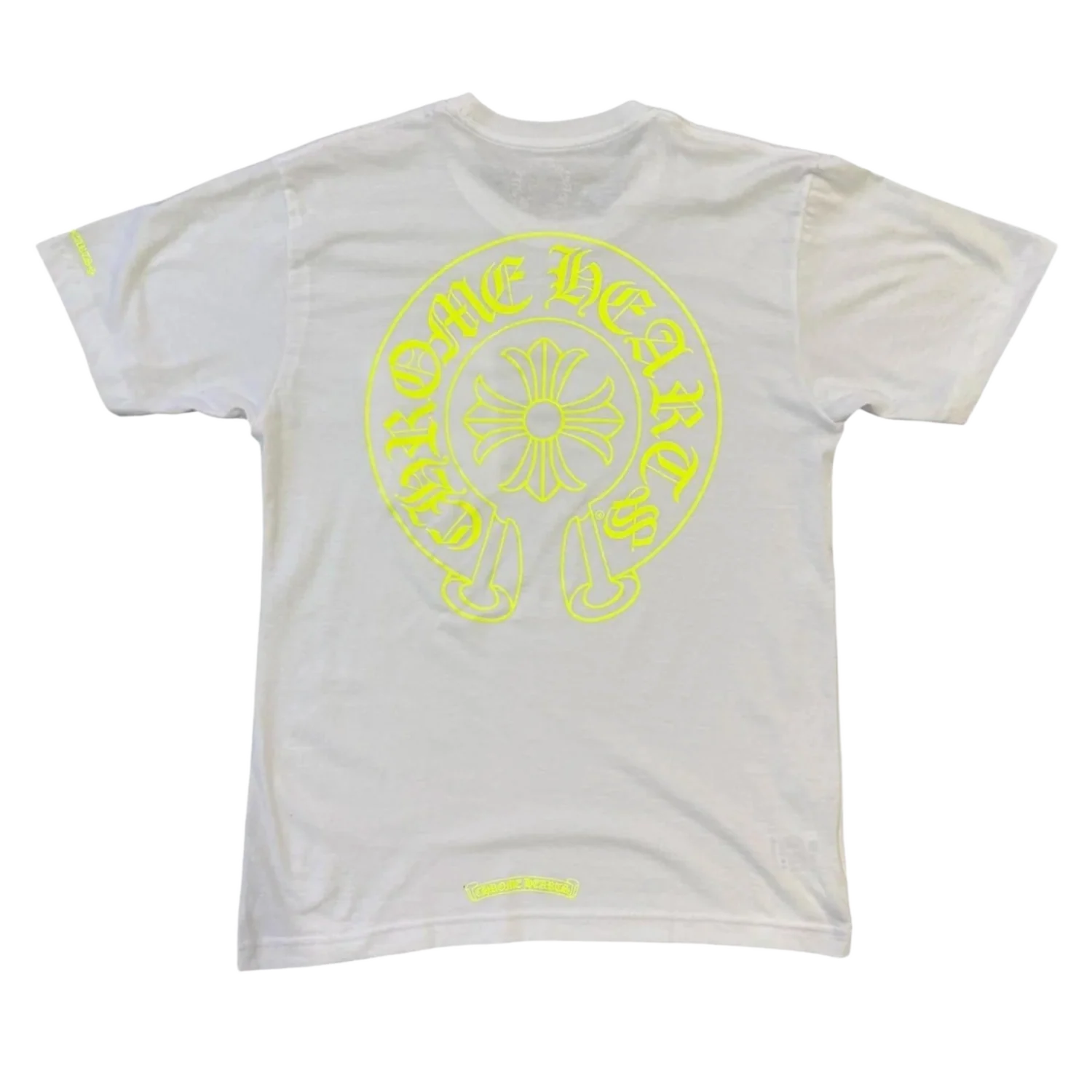 Chrome Hearts 'Neon Horseshoe Logo' White Pocket Tee - Image 2