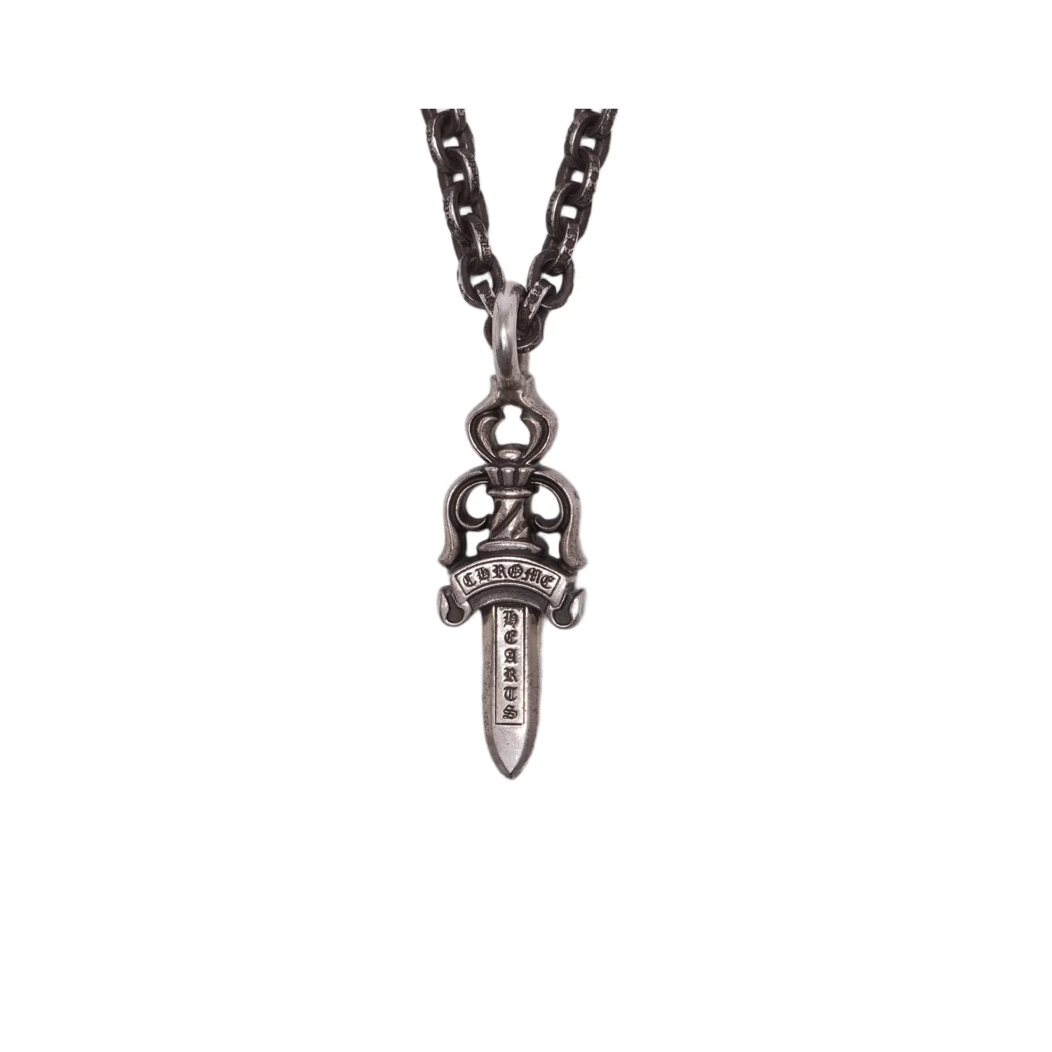 Chrome Hearts 'Paper Chain Dagger Pendant' Necklace - Image 3