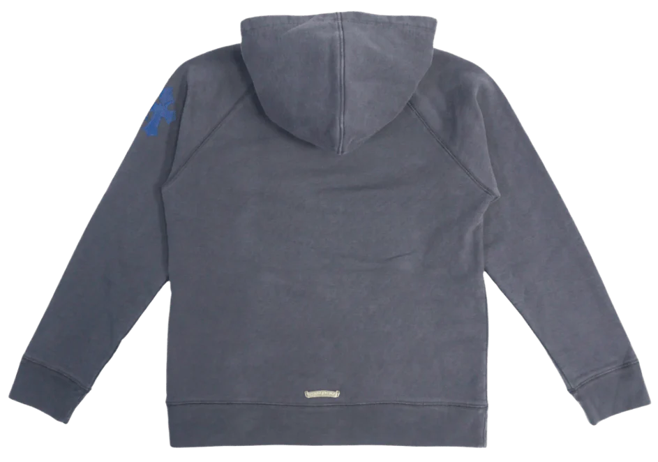 Chrome Hearts 'Paper Jam Triple Cross Patch' Navy Hoodie - Image 2