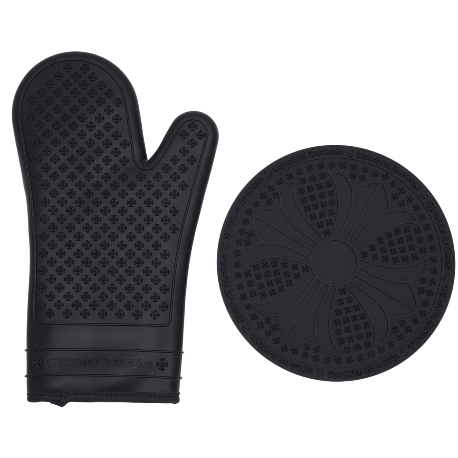 Chrome Hearts 'Plus Logo Rubber Oven Mitt and Mat' Set - Image 6