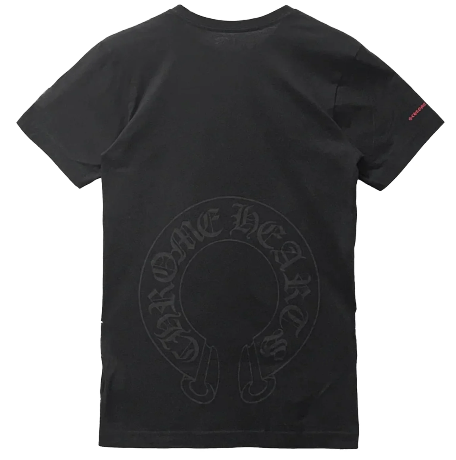 Chrome Hearts 'Red Scroll Logo' Black Pocket Tee - Image 2