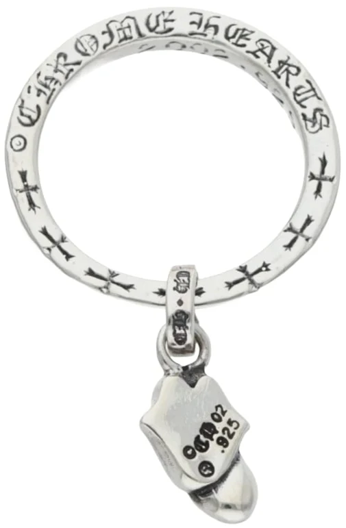 Chrome Hearts Rolling Stones Silver NTFL Ring w/ Diamond - Image 2