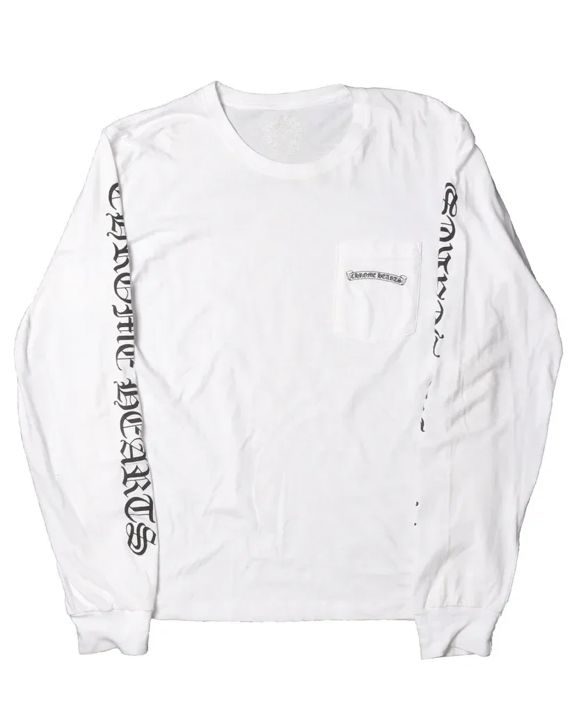 Chrome Hearts 'Scroll Logo' Pocket Longsleeve Tee
