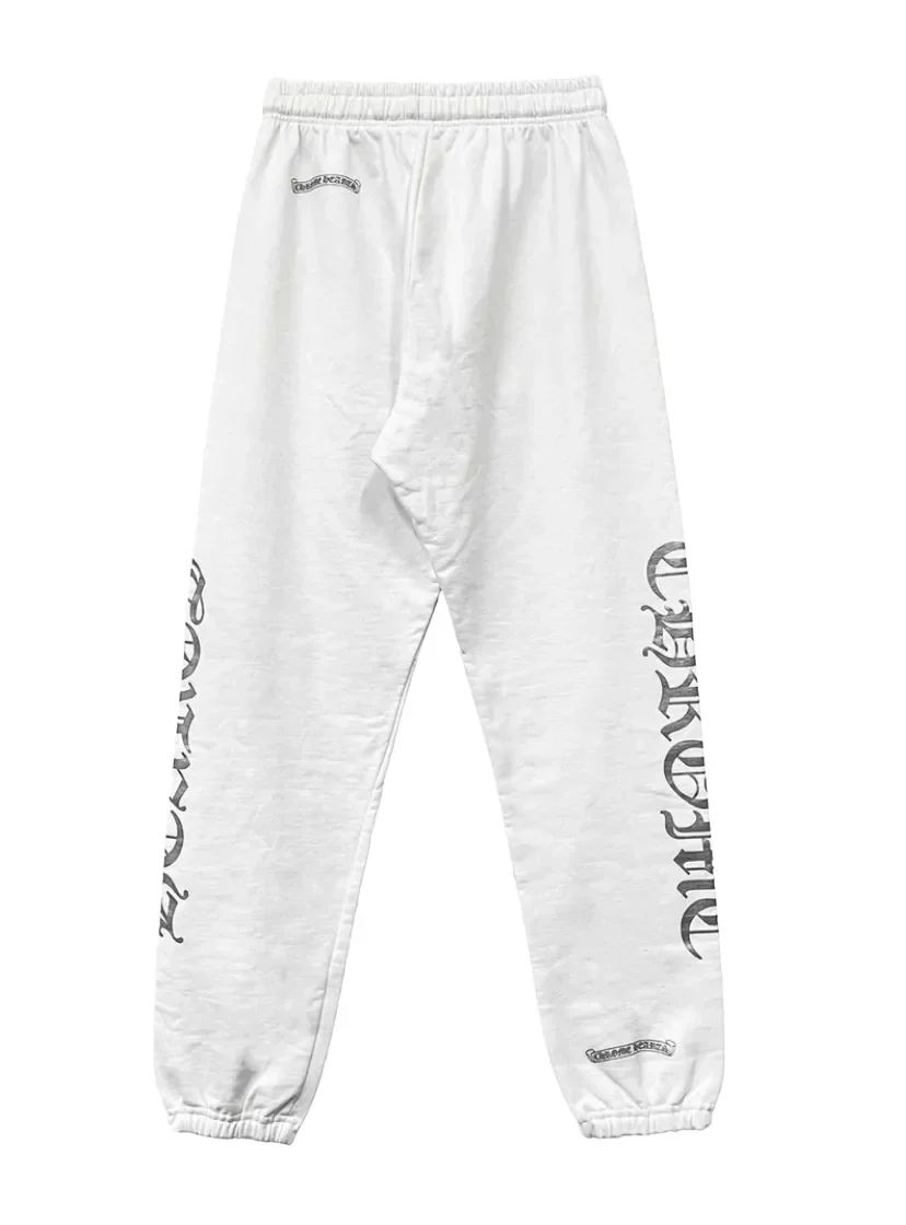 Chrome Hearts Silver 'CH Logo' White Sweatpants - Image 2