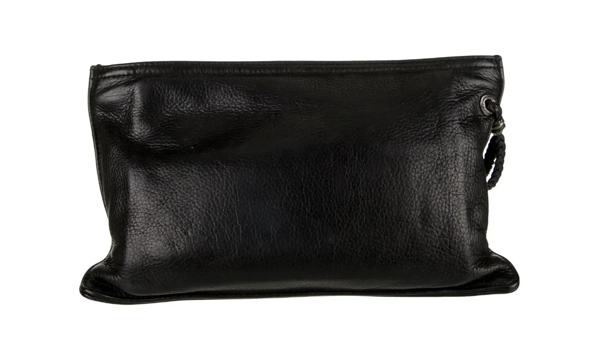 Chrome Hearts Silver Cross Leather Zip Clutch - Image 2