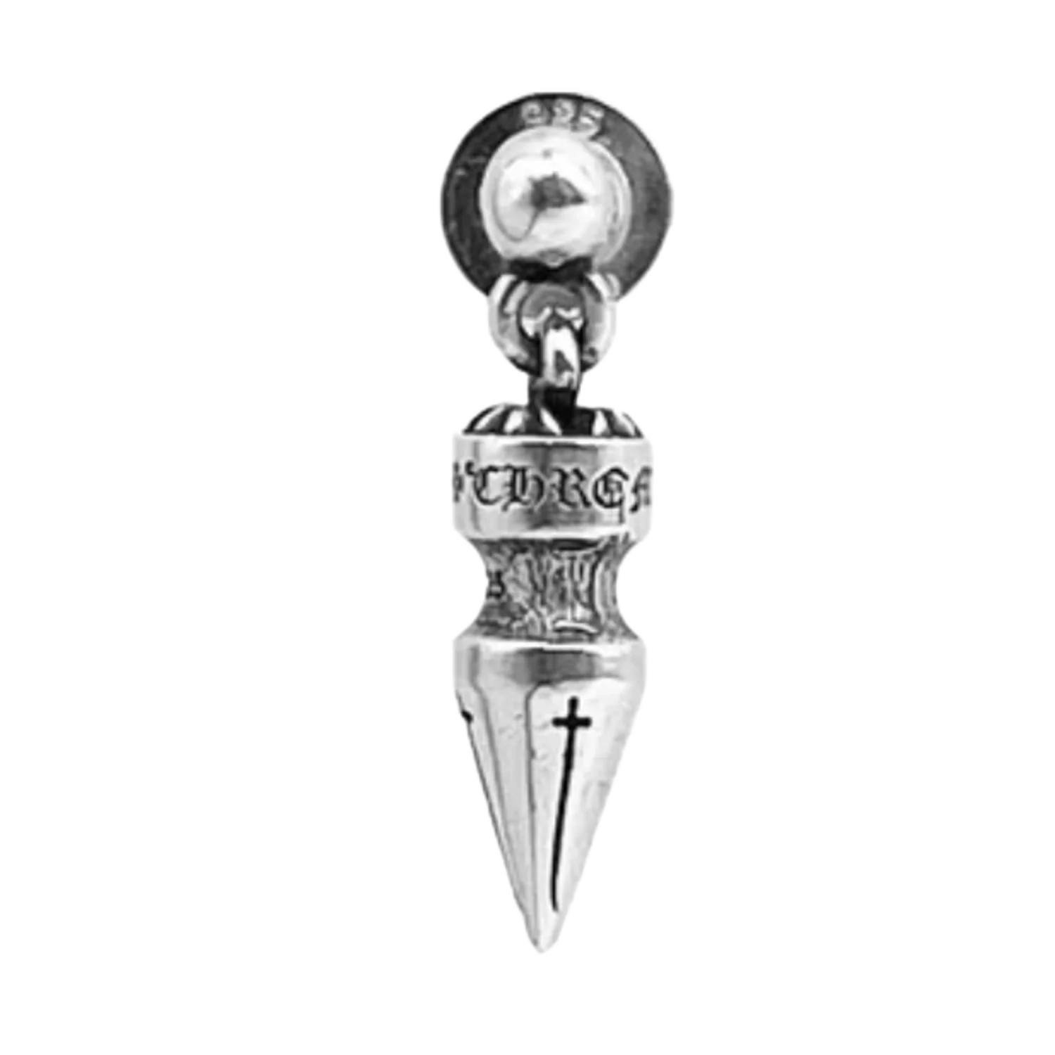 Chrome Hearts ''Silver Spike' Drop Earring - Image 2