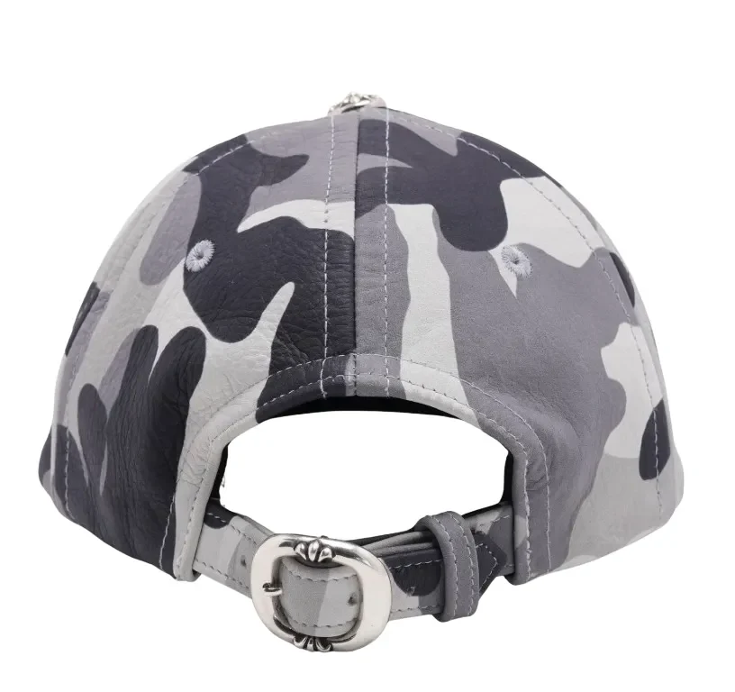 Chrome Hearts 'Snow Camo' Silver Embellished Star Patch Leather Hat - Image 2