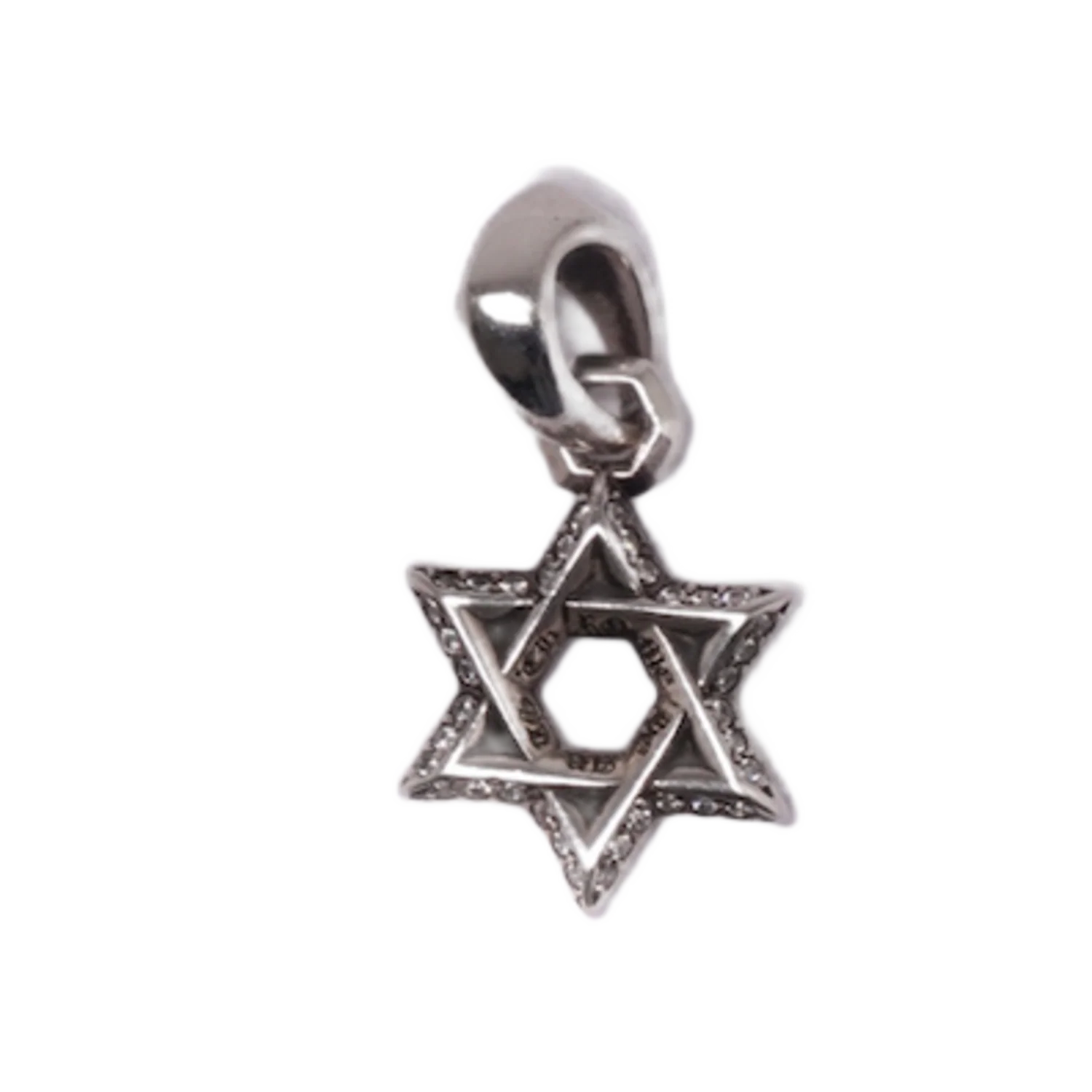 Chrome Hearts 'Star of David' Diamond Silver Pendant - Image 3