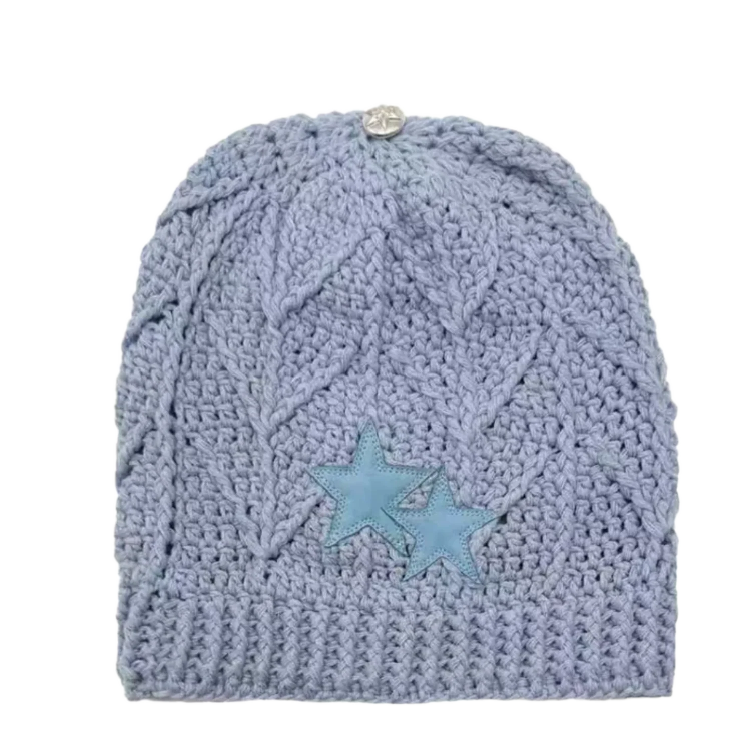 Chrome Hearts 'Star Patch' Blue Cashmere Beanie