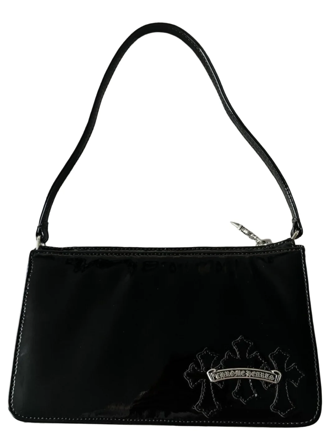 Chrome Hearts The Night Black Patent Leather Shoulder Bag