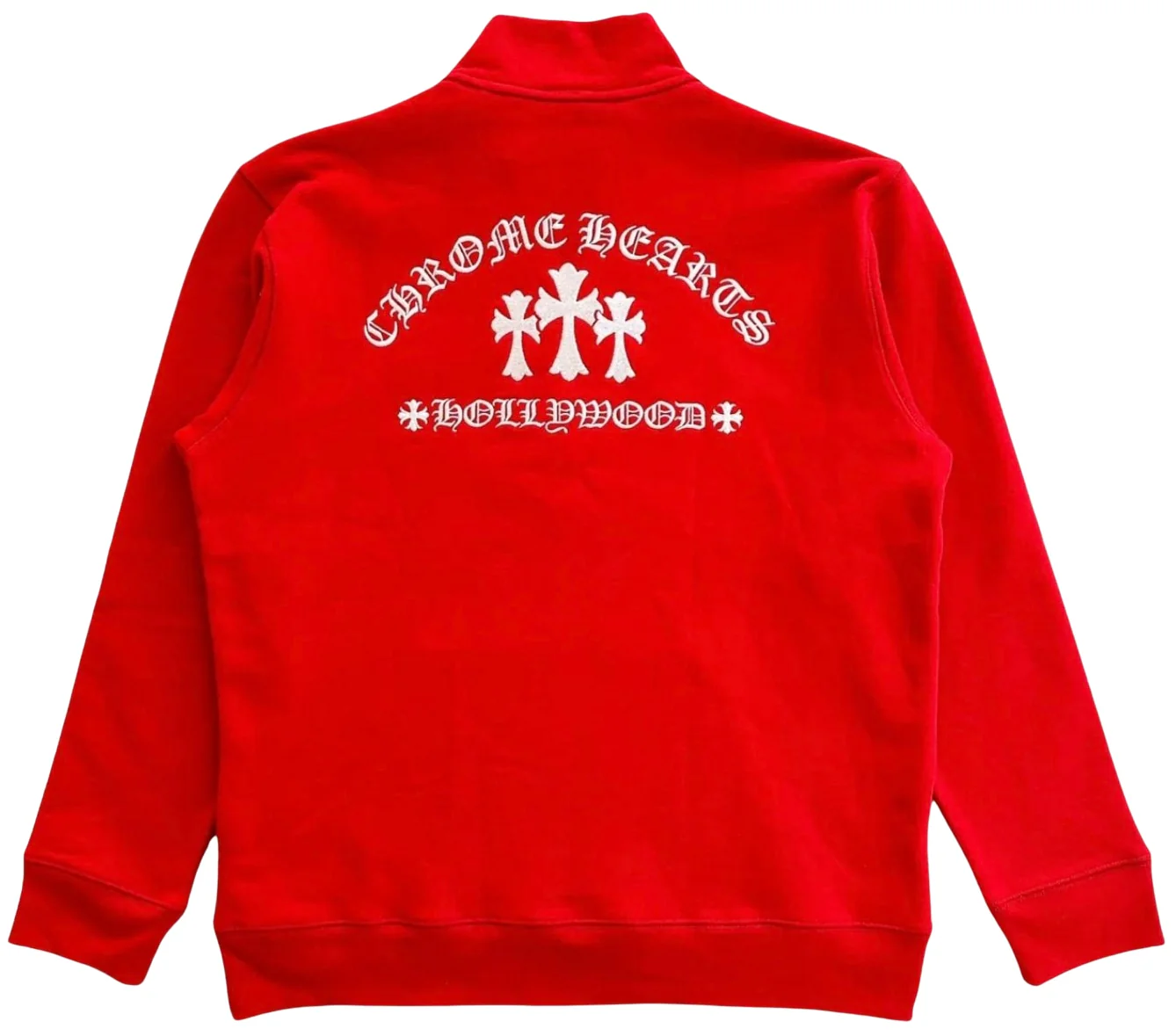 Chrome Hearts 'Triple Patch' Red Quarter Zip - Image 2