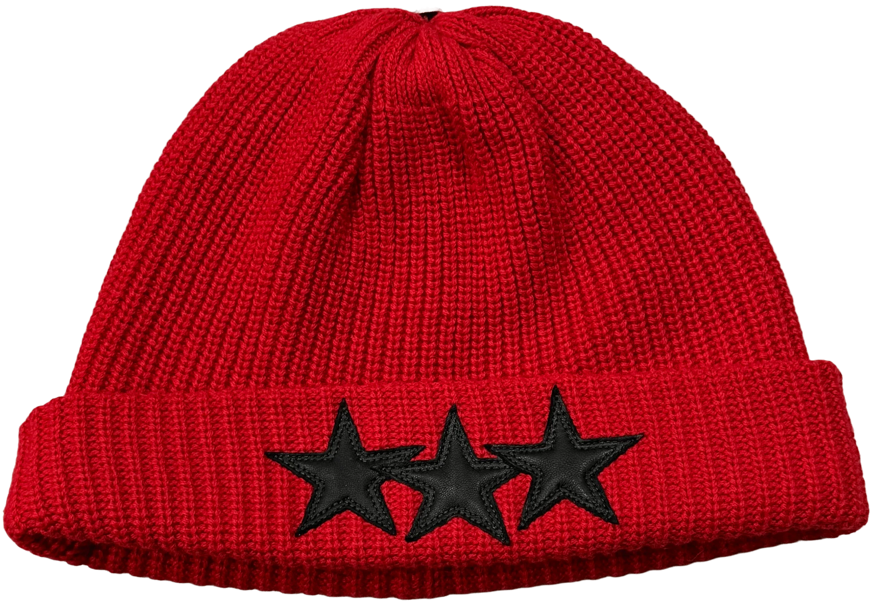 Chrome Hearts 'Triple Star Patch' Red Knit Beanie