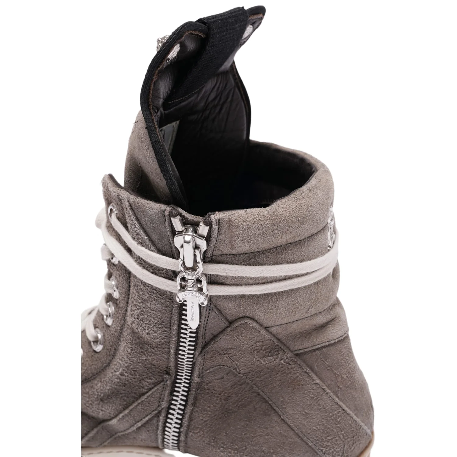 Chrome Hearts x Rick Owens 'Grey' Suede Geobasket Sneakers - Image 7