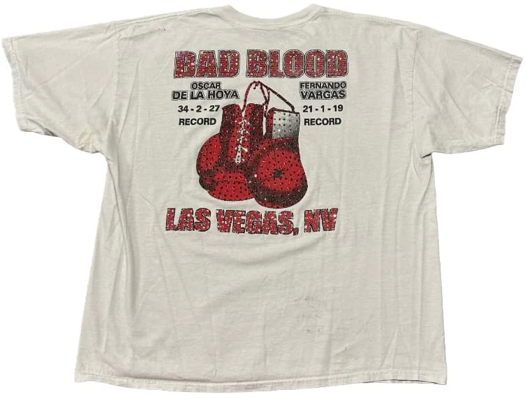 De La Hoya 'Bad Blood Vs Vargas' Rhinestone Vintage Tee - Image 2