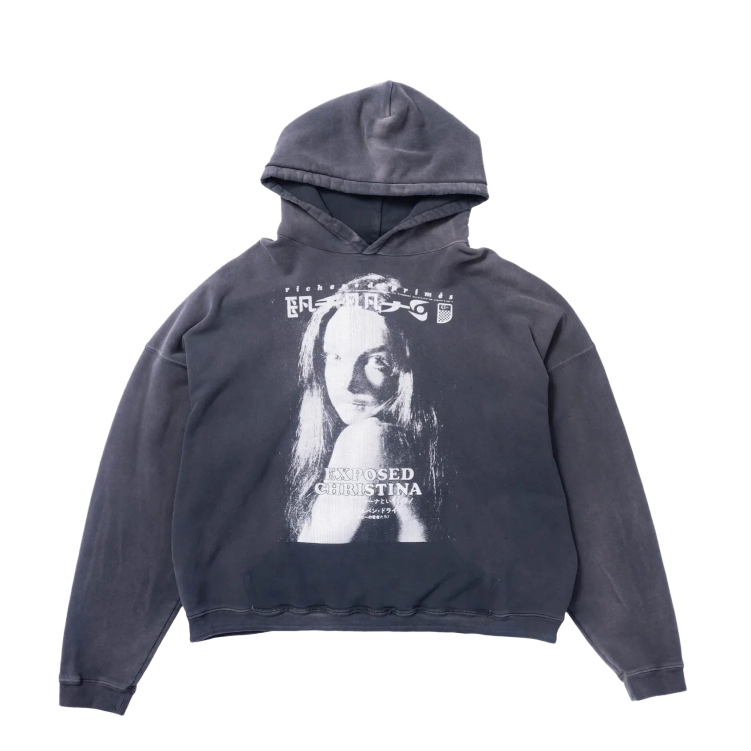 Enfatns Riches Déprimés 'Exposing Christina' Washed Black Hoodie