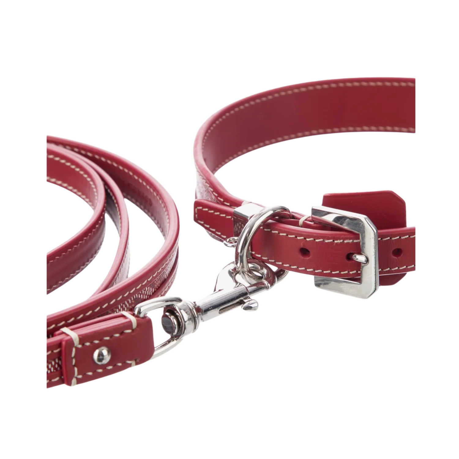 Goyard Edmond 'Red' Dog Collar and Leash - Image 2
