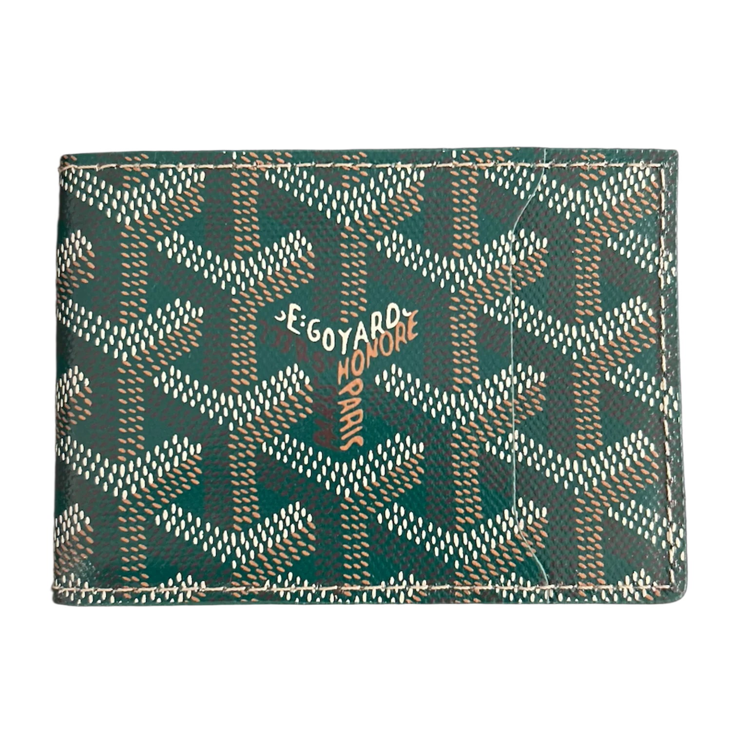 Goyard 'Green' Canvas Insert Victoire Card Holder