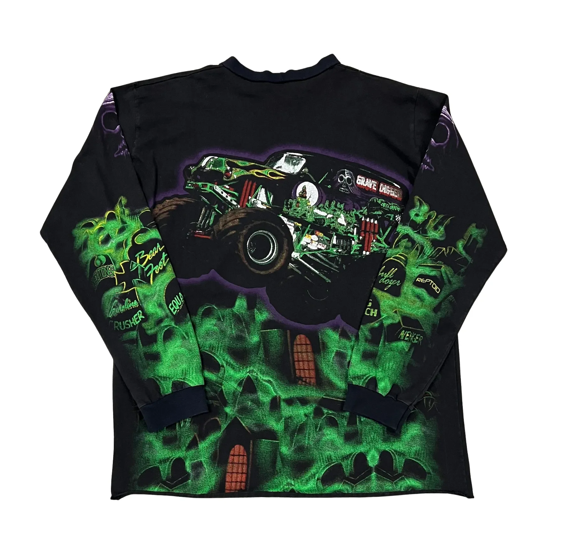Grave Digger 'Green Monster Truck' Vintage Longsleeve - Image 2