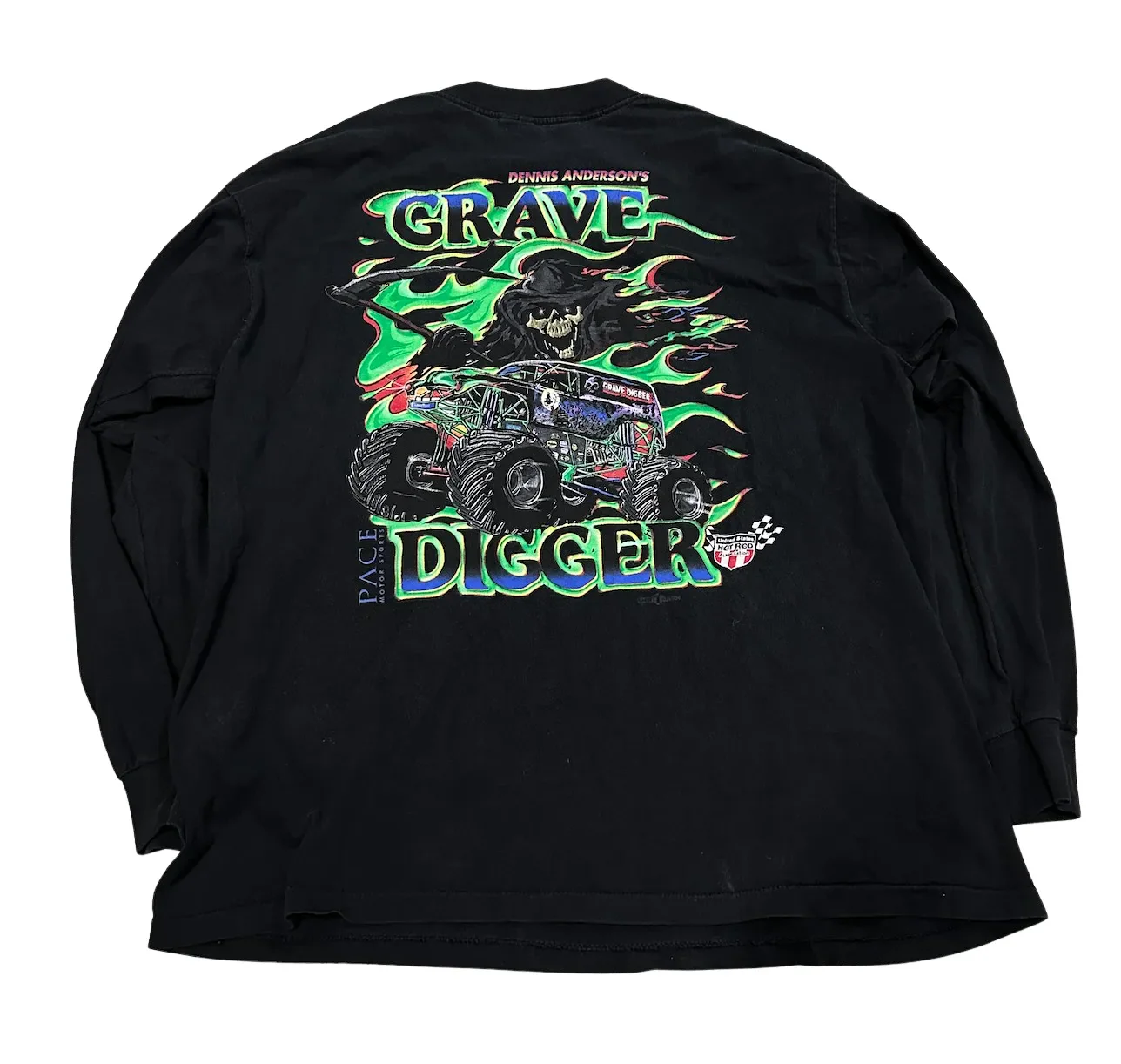 Grave Digger Green Vintage Racing Longsleeve - Image 2