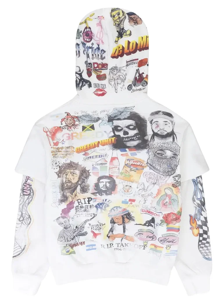 Greedy Unit 'All Over Print' Hoodie - Image 2