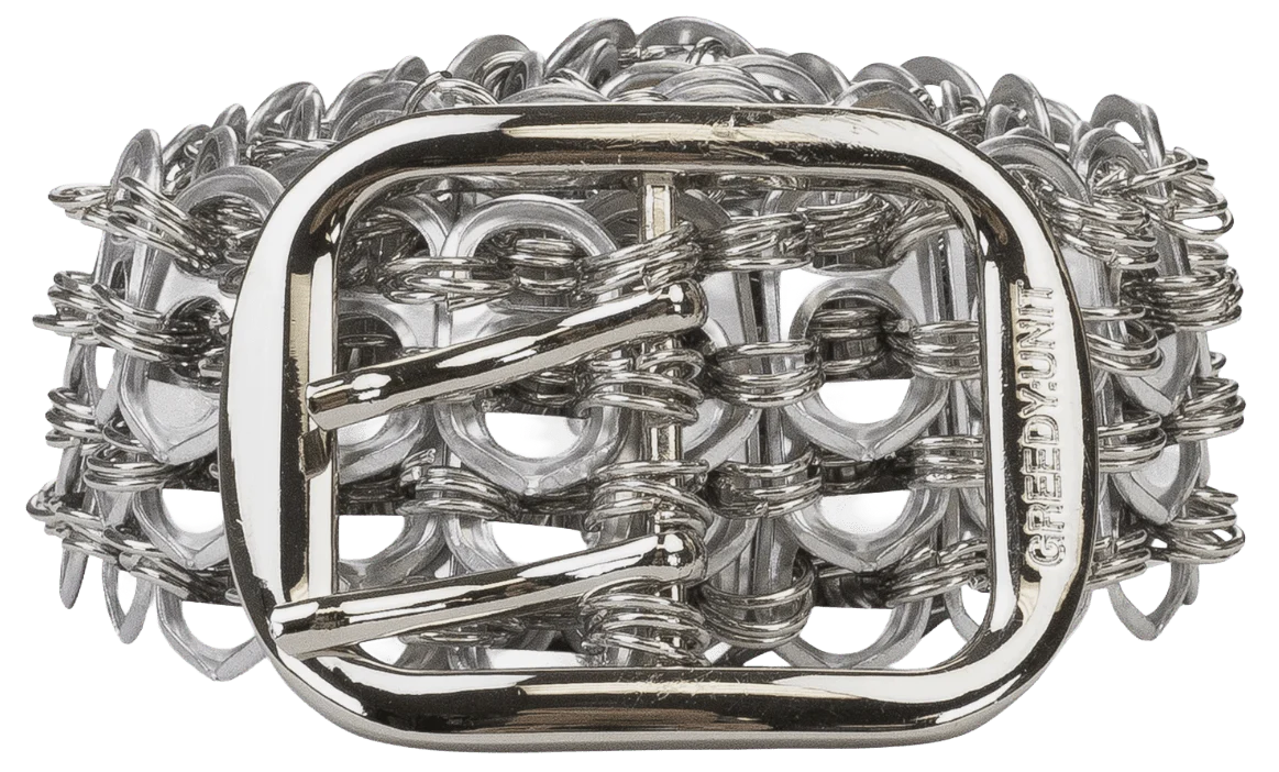 Greedy Unit 'Bottle Cap' Silver Belt