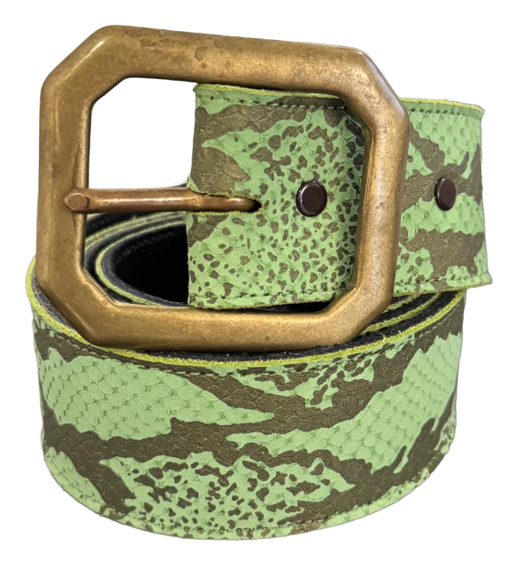 Green Felt Snakeskin Belt