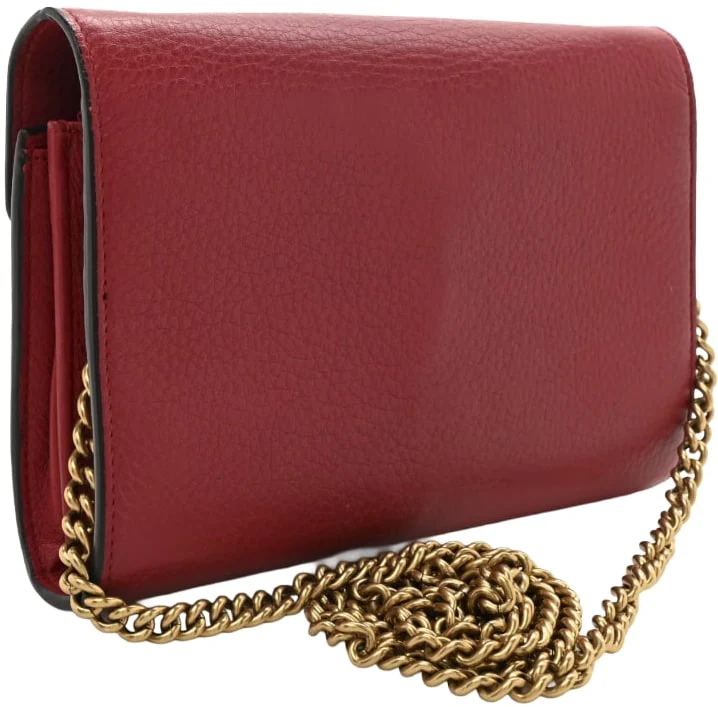 Gucci 'Vulcanic Red' GG Marmont Leather Chain Crossbody Shoulder Bag - Image 2