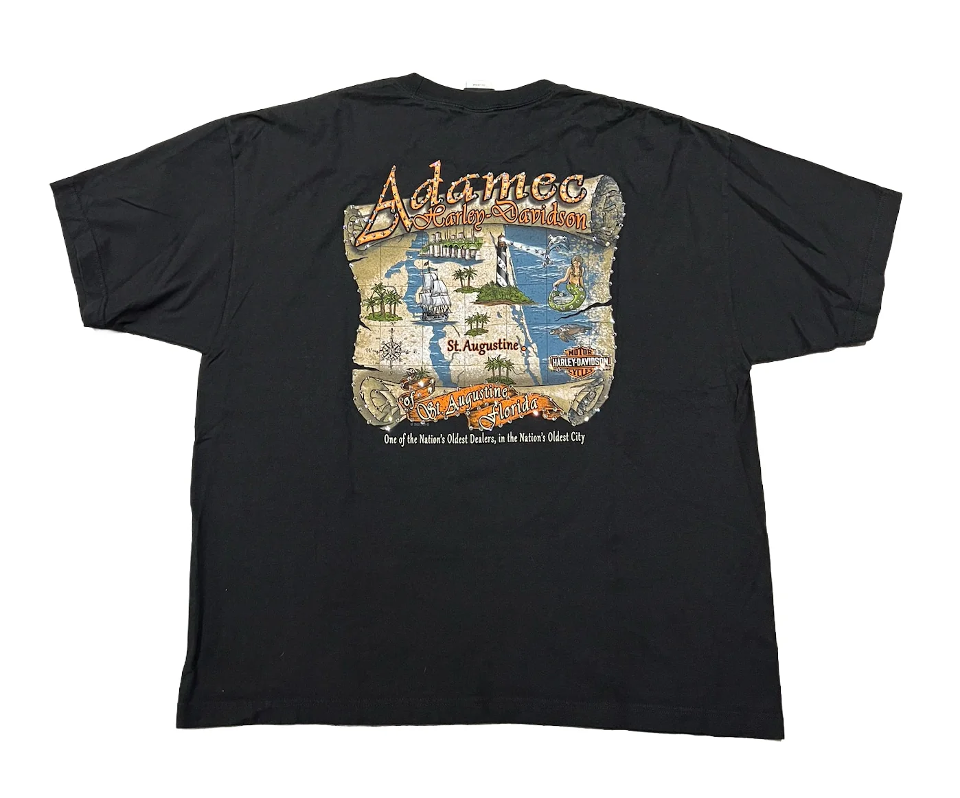 Harley Davidson 'Adamec' Rhinestone Vintage Tee - Image 2