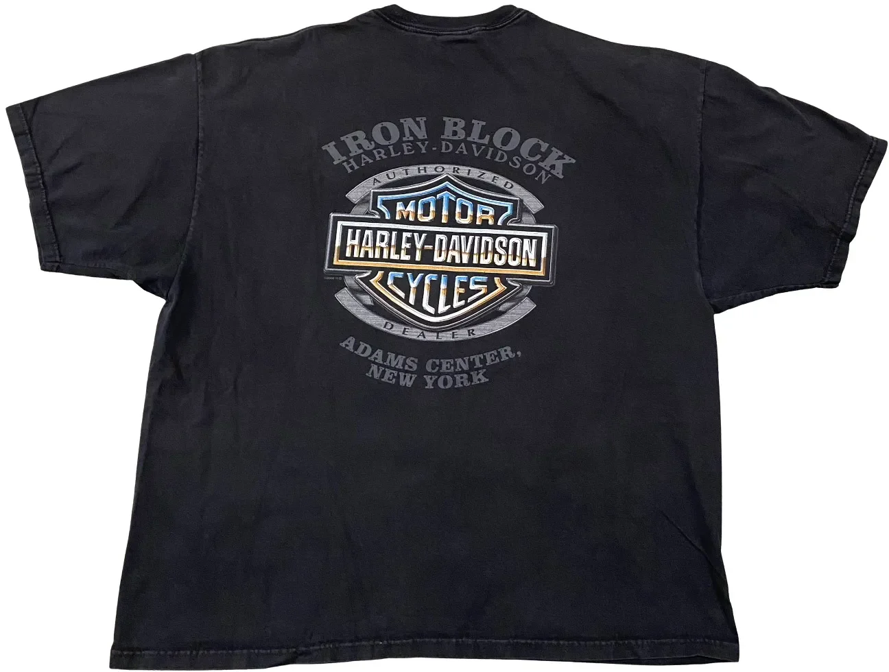 Harley Davidson 'Adams Center, NY' Vintage Pocket Tee - Image 2