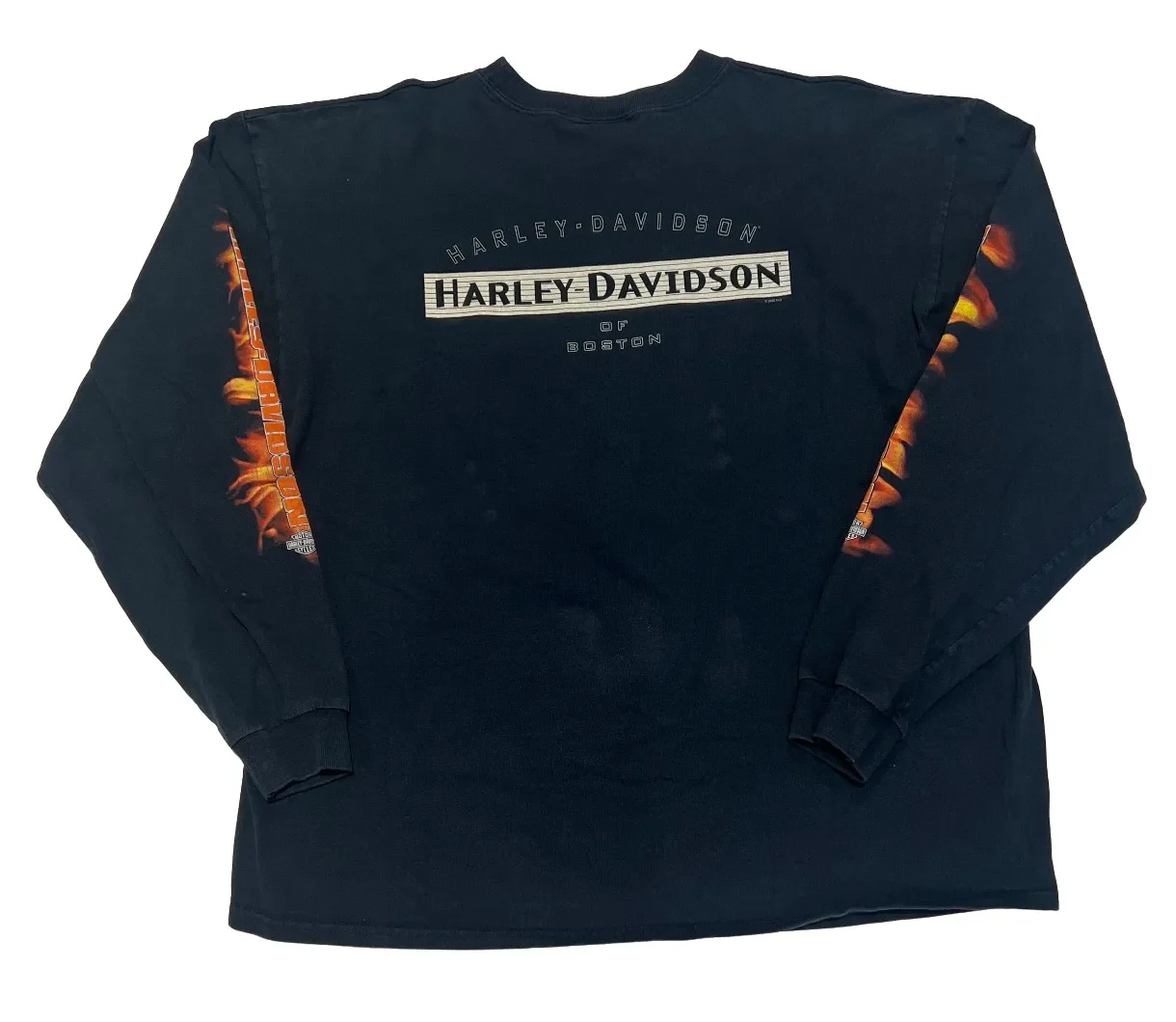 Harley Davidson 'Boston' Flame Vintage Longsleeve - Image 2