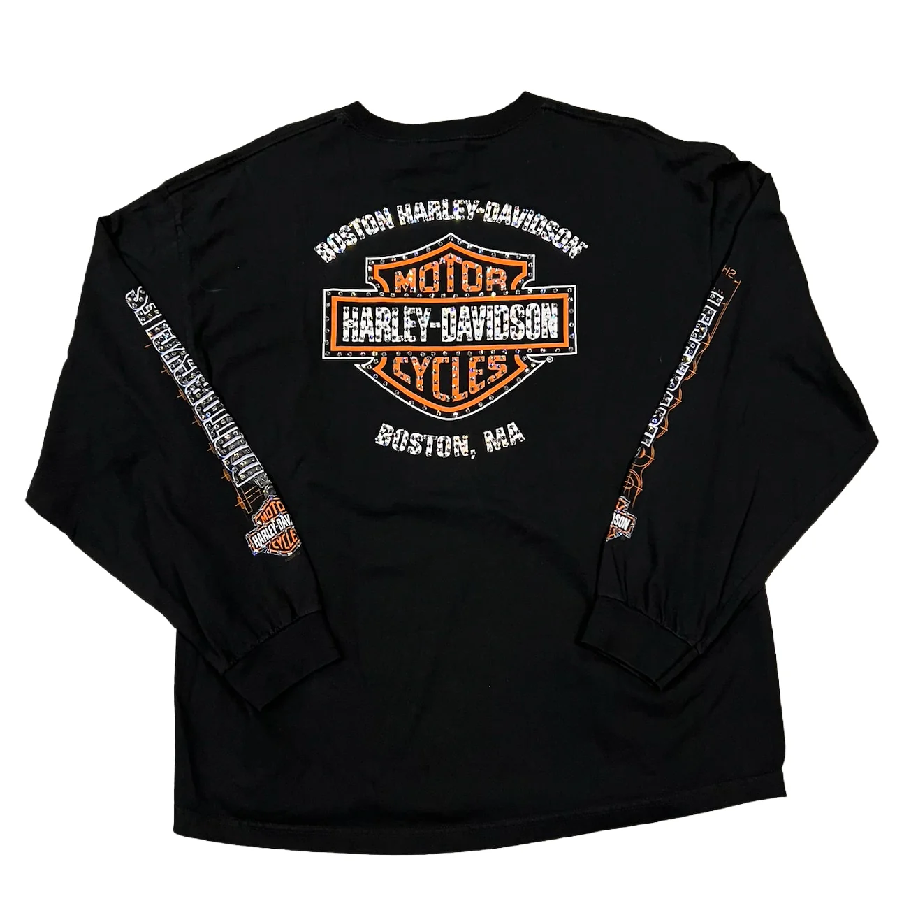 Harley Davidson 'Boston' Rhinestone Vintage Longsleeve - Image 2