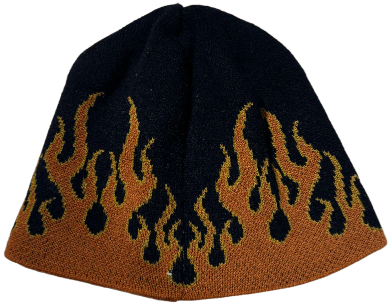 Harley Davidson Flaming Orange/Black Beanie - Image 2