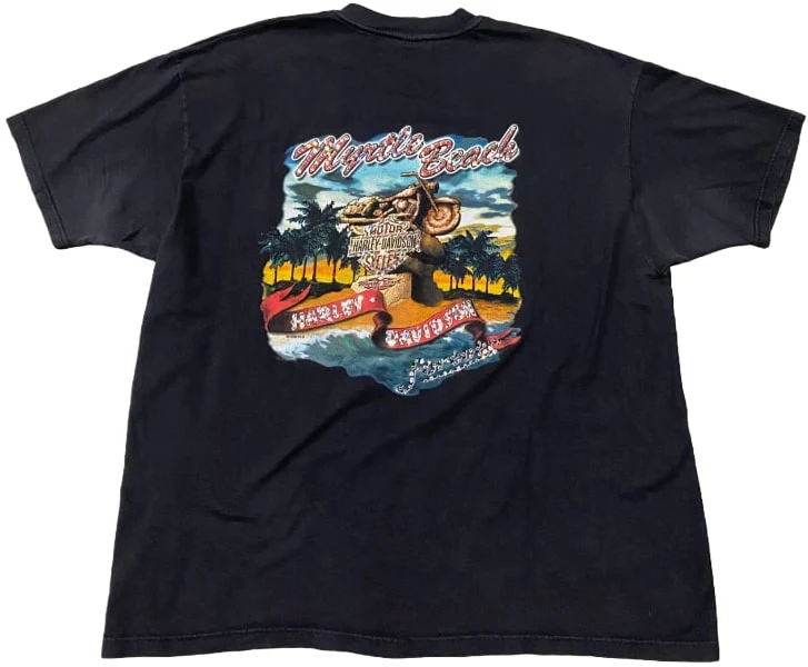 Harley Davidson 'Myrtle Beach Motorcycle' Rhinestone Vintage Tee - Image 2
