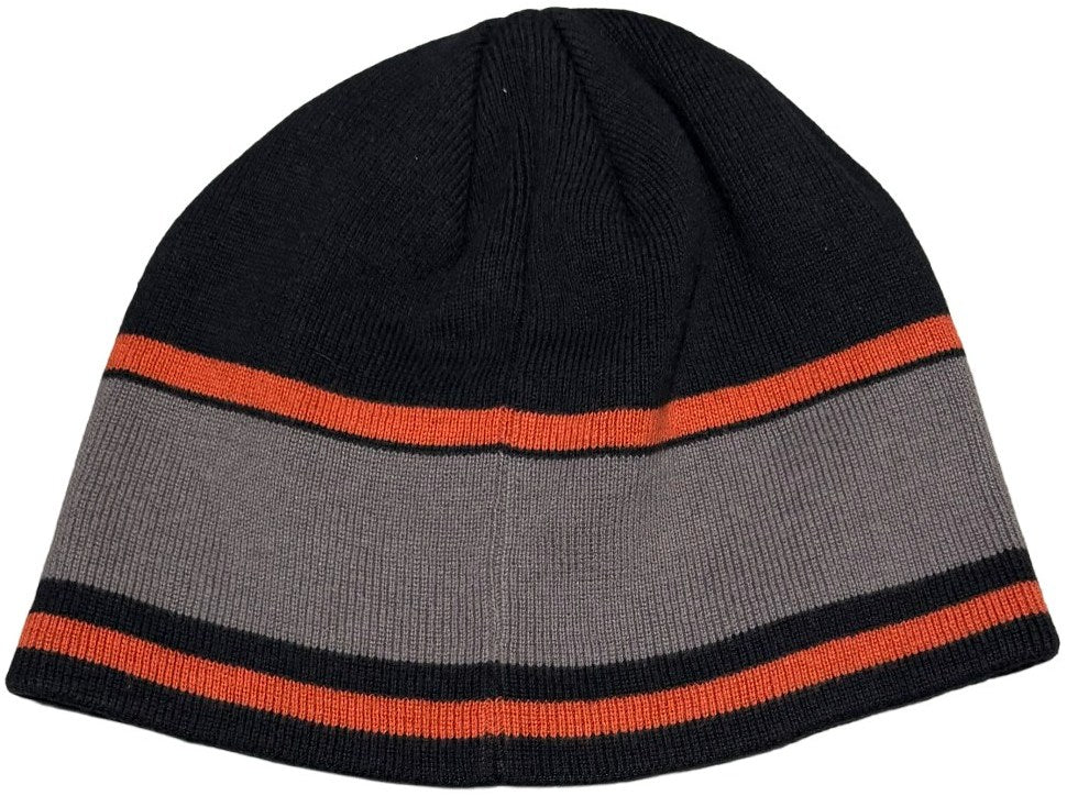 Harley Davidson 'Orange/Grey' Striped Beanie - Image 2