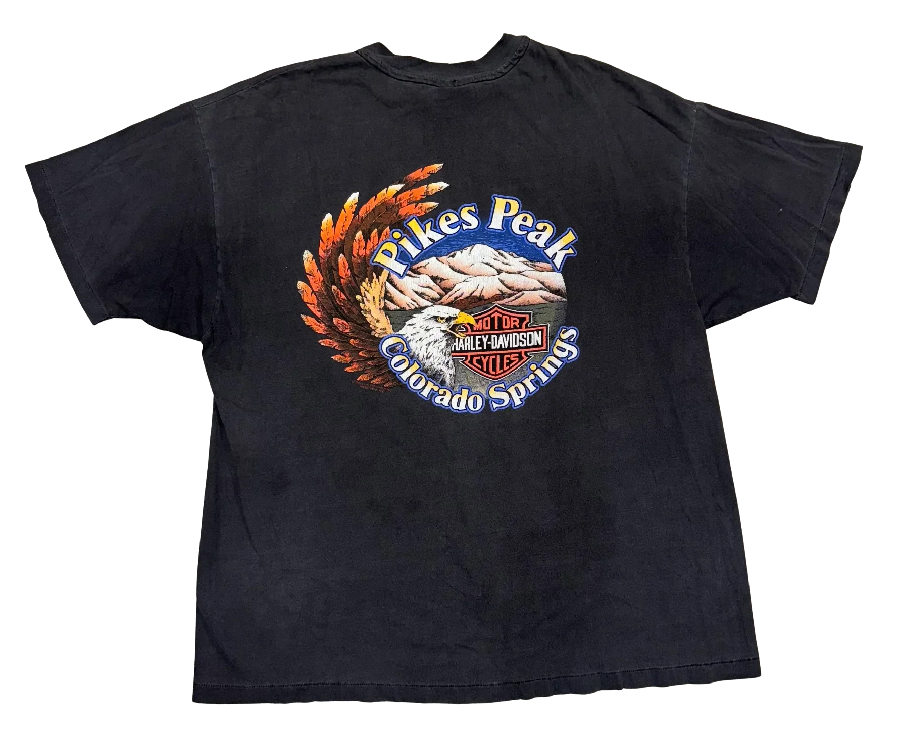 Harley Davidson 'Pikes Peak' Black Vintage Tee - Image 2