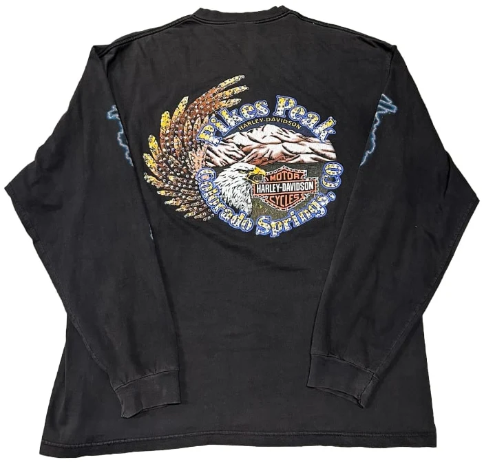 Harley Davidson 'Pikes Peak' Rhinestone Vintage Tee - Image 2