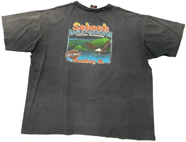 Harley Davidson 'Schoch No Fear' Rhinestone Vintage Tee - Image 2