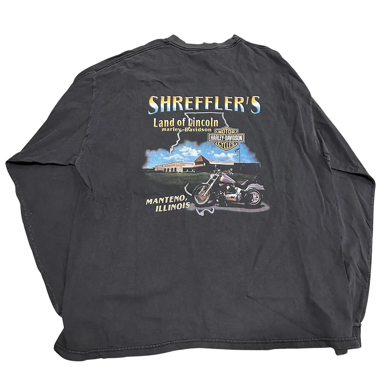 Harley Davidson 'Shreffler's Land of Lincoln' Vintage Longsleeve - Image 2