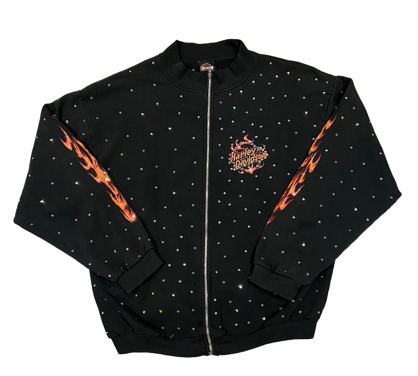 Harley Davidson 'St.Paul' Rhinestone Vintage Quarter-Zip