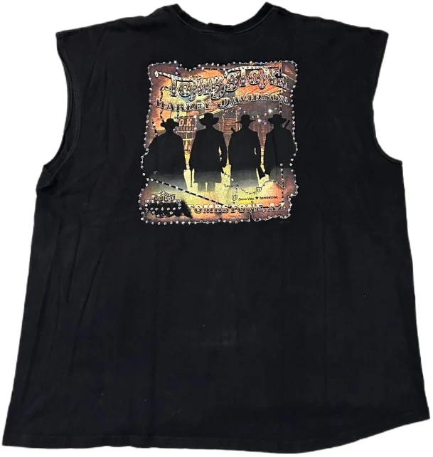Harley Davidson 'Tomb Stone' Rhinestone Vintage Tee - Image 2