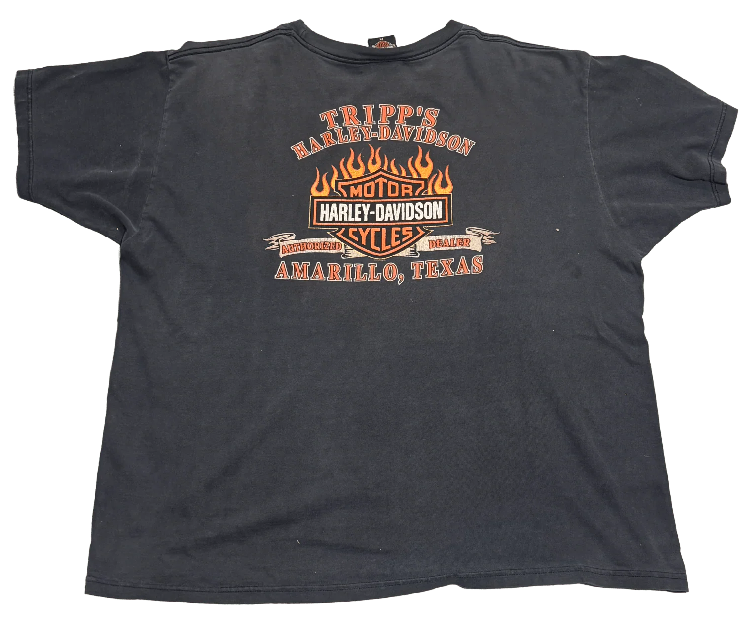 Harley Davidson 'Tripp's Amarillo TX' Black Vintage Tee - Image 2