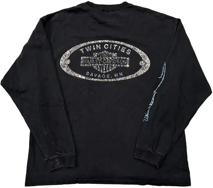 Harley Davidson 'Twin Cities - Savage, MN' Rhinestone Vintage L/S - Image 2