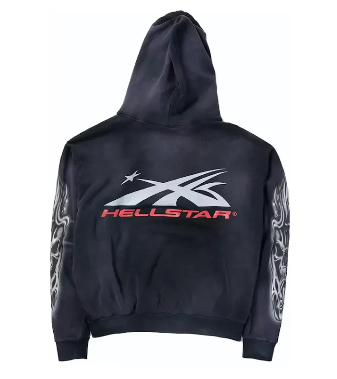 Hellstar 'Airbrushed Skull' Black Hoodie - Image 2