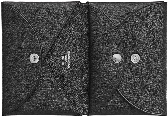 Hermès  'Black' Calvi Duo Compact Cardholder - Image 2