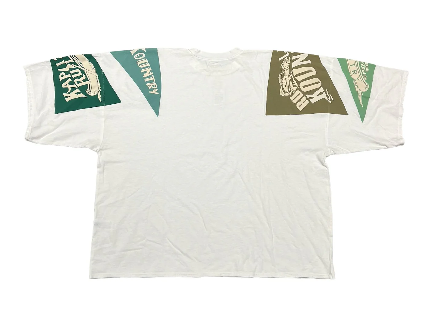 Kapital 'Kochi & Zephyros' Khaki Flags Oversized Jersey Tee - Image 2