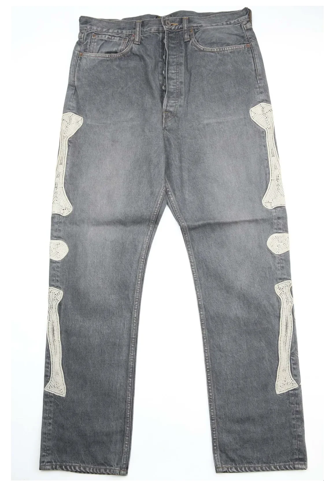 Kapital 'Skeleton' Black Jeans