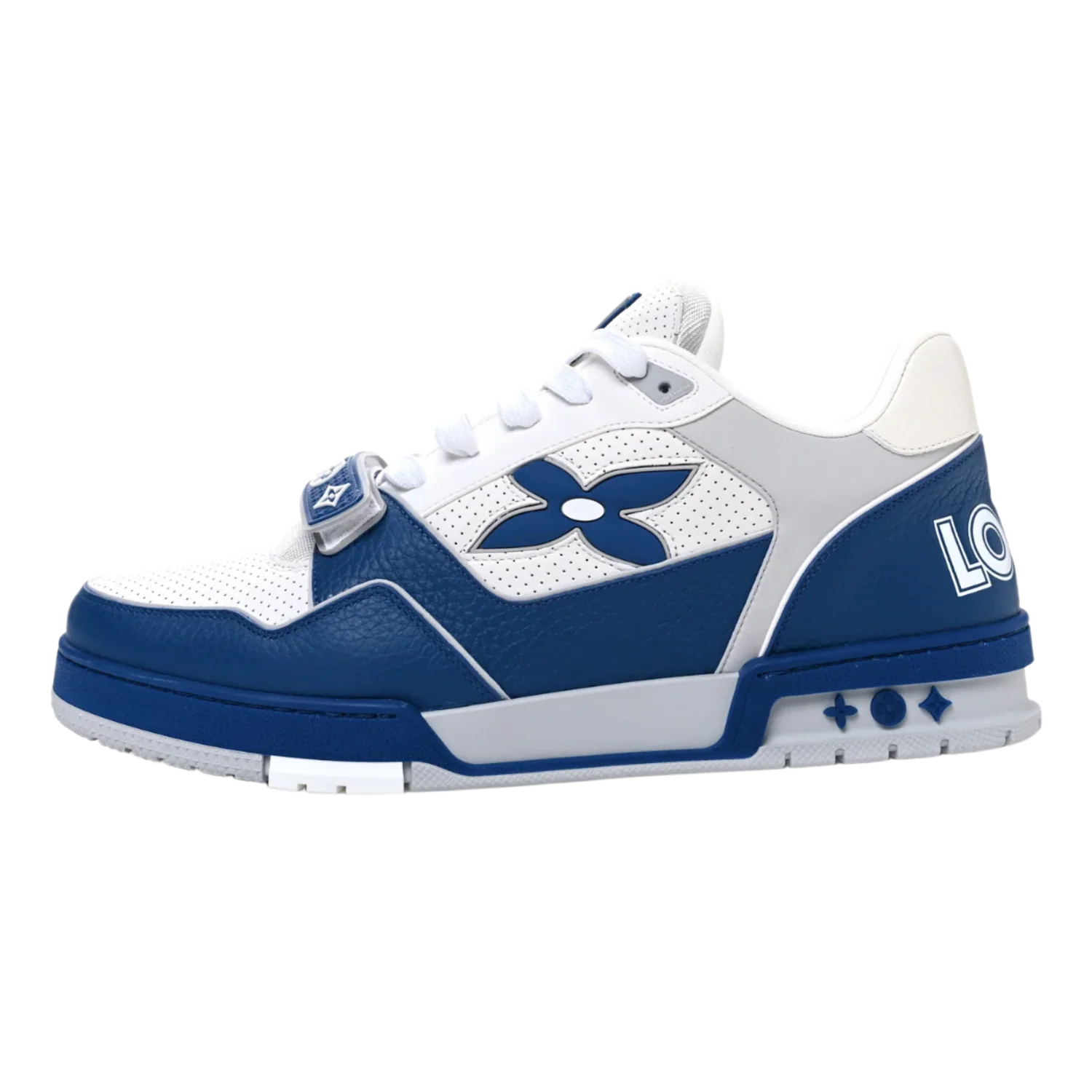Louis Vuitton 'Calfskin Monogram' White Blue Trainer Sneaker