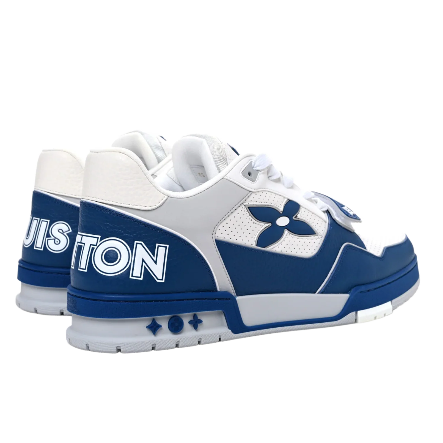 Louis Vuitton 'Calfskin Monogram' White Blue Trainer Sneaker - Image 2