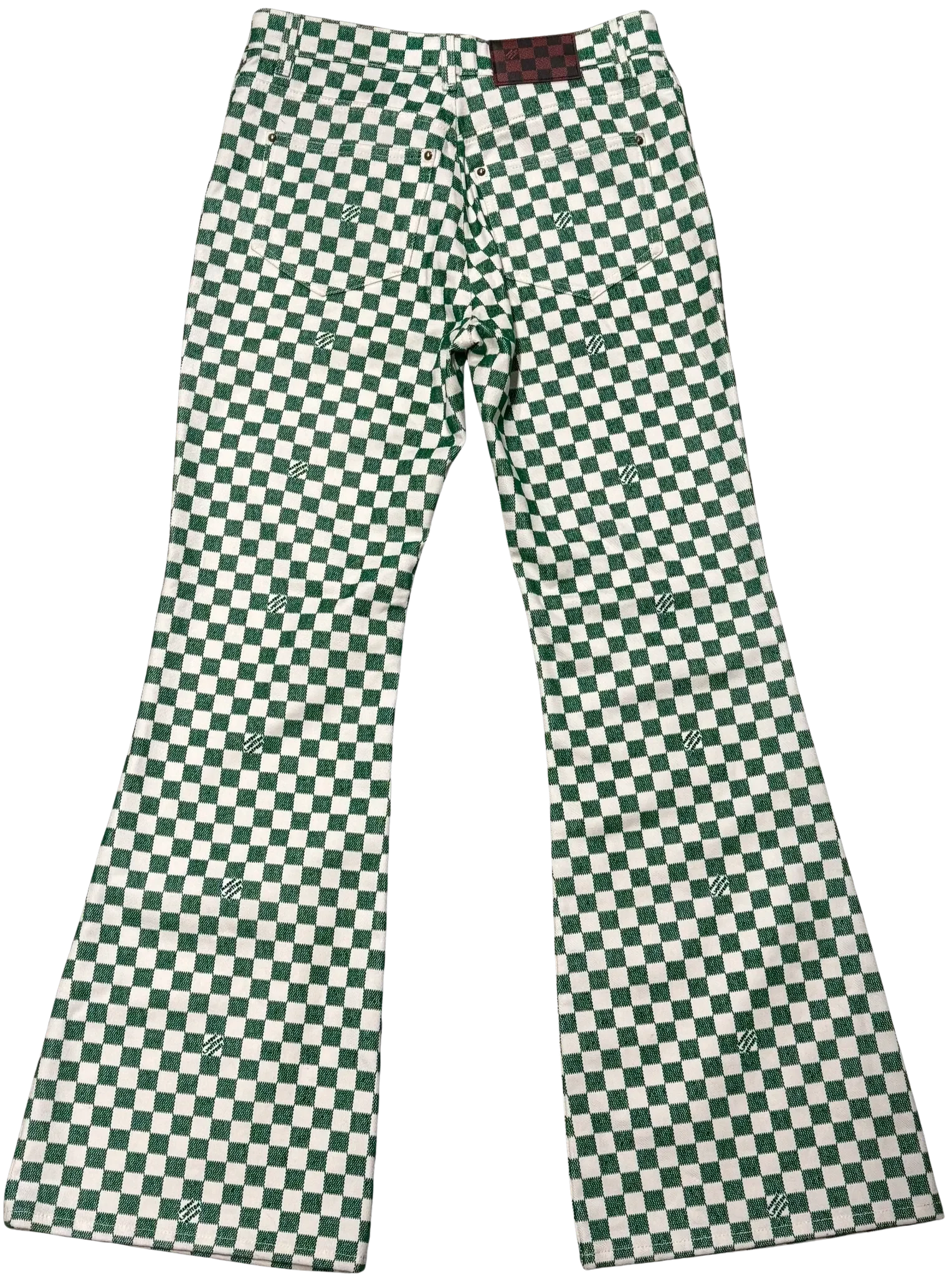 Louis Vuitton 'Green' Damier Bootcut Jeans - Image 2