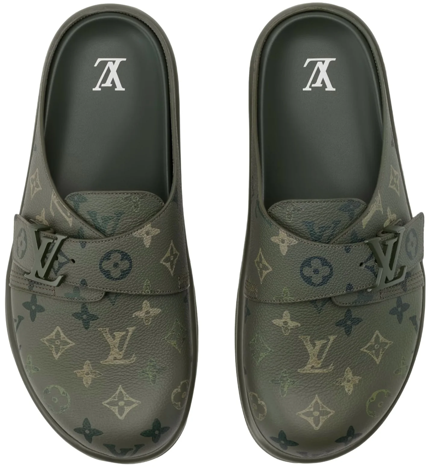 Louis Vuitton 'Khaki Green' Mule Slippers - Image 2